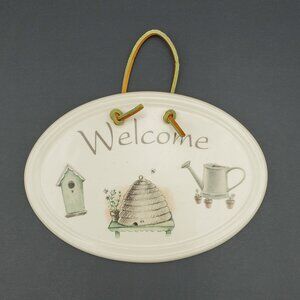 Pfaltzgraff Naturewood Wall Plaque Welcome Sign Gardening Wall Decor